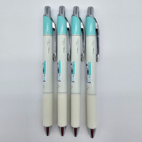 Pentel Energel Clena - 0.3 | Mint Green Stripe Body + Black Ink | Lot of 4 - NEW - Picture 2 of 7